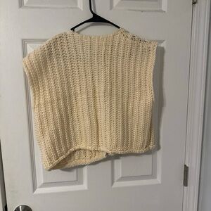 Chic Cream Women's Knit Poncho